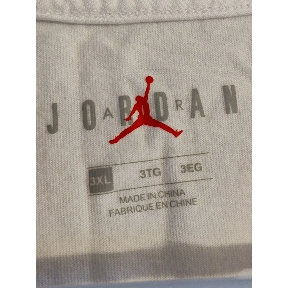 Men's Air Jordan White T Shirt Exclusive of decoration Size 3XL Pit2pit 25.5